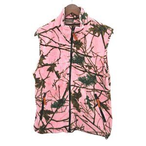 Trail Crest Pink Camouflage Vest Fleece Womens Size Small 4 6 8 Zipper Pockets